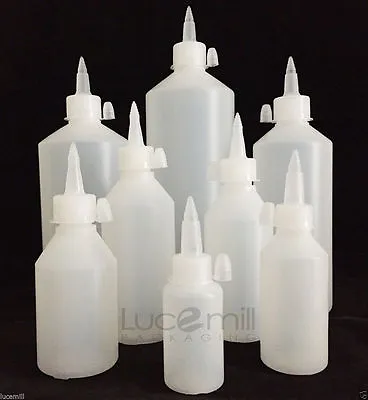 £4.25 • Buy HDPE Plastic Bottles With RESEALABLE Nozzle Dropper Caps 30mm To 1Litre (L)