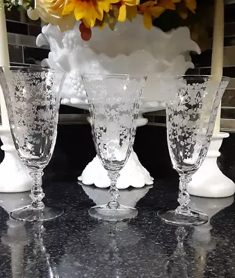 Cambridge Glass Portia Clear Goblets Set Of 3 • $32