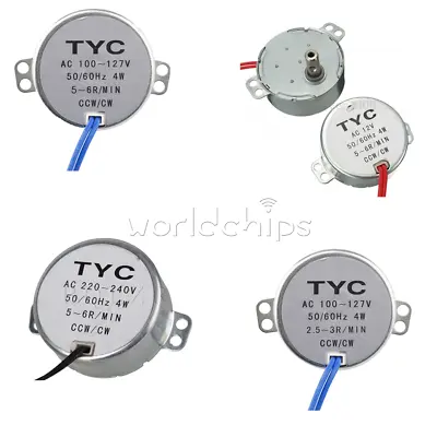 AC 12V/110V/220V TYC-50 4W 50/60Hz Synchronous Motor 2.5/3/5/6RPM For Microwave • $4.59