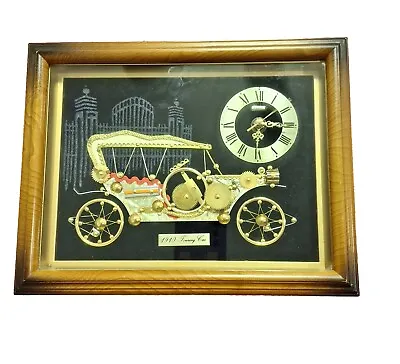 Collectible Automotive Wall Clock Made Of Watch Parts 1910 Touring Car . • $69.55