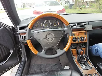 Mercedes Sportline Wooden Steering Wheel W124 W126 W129 W140 W202 W208 W210 Leather Steering Wheel • $735.23