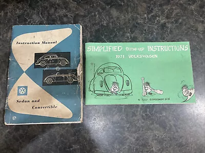 VW Volkswagen Beetle Bug Instruction Owner's Manual & 1971 Tune-up Instructions • $79.99