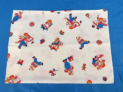 Vintage RAGGEDY ANN AND ANDY Baby Infant Crib Size PILLOWCASE Bedding TRAIN BEAR • $6.30