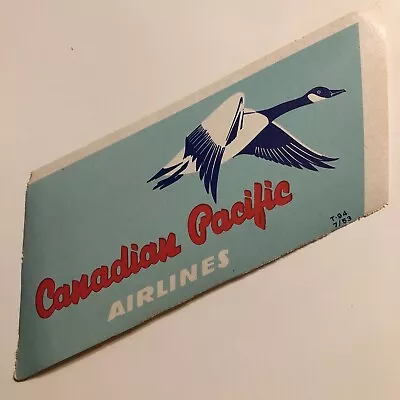 CANADIAN PACIFIC AIRLINES NOS VTG Airline Luggage Label Decal Tag FREE SHIPPING • $6.99