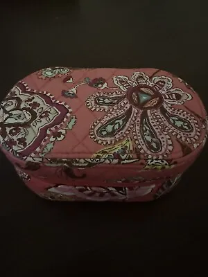 Whimsical Vera Bradley Pink Red Hard Shell Jewelry Case For Home Or Travel • $10.75