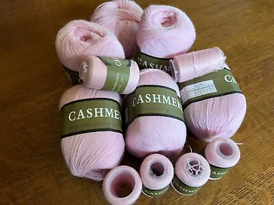 CASHMERE - QJH Cashmere - Pink - 5 Skeins Plus 5 Spools + Partial Skein/spool • $7.99