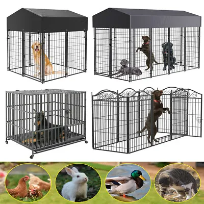 £112.91 • Buy Heavy Duty Metal Dog Crate XXL Jumbo Dog Cage Outdoor Dog Kennel Run Enclosure