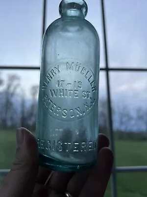 Vintage PATTERSON N.J. HENRY MUELLER HUTCHINSON BOTTLE ** • $10