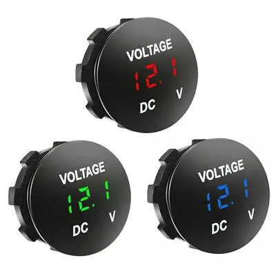 Panel Digital DC 12V-24V Car Voltmeter Motorcycle Voltage Meter Battery Gauge • £5.51