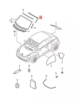 Genuine VW Beetle Cabrio Seal For Top Header Satin Black 1Y0871409CB41 • $228.28