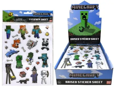 Innovative Designs LLC Minecraft Raised Sticker Sheet – 1 Puffy Sheet For Kids • $9.17