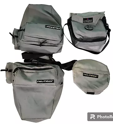 Vintage Nashbar Bags Bike Bicycle Pannier Single Touring Saddle Double Set Of 4 • $75.34