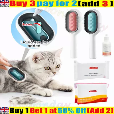 Pet Knots Remover Brush With Water Tank Self-Cleaning Hair Comb.Massager Cat|Dog • £5.89