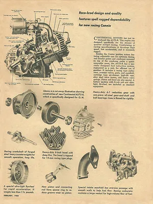 Vintage And Rare 1960 Continental AU75-R Quarter 1/4 Midget Engine Info Ad • $16.99