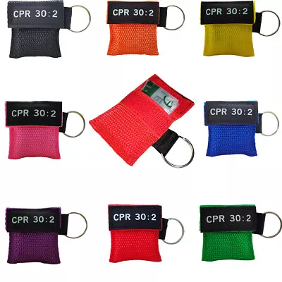 8PCS CPR 30:2 Mask Keychain Keyring Face Shield First Aid Training Cpr Mask • £7.87