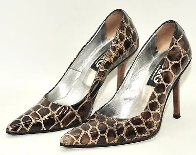 Superb Dolce Gabbana D&g Brown Animal Skin Print Pointed Shoes Pumps Size 39 • £56.96