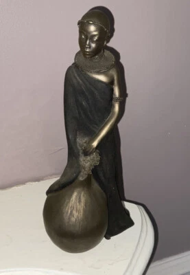 £25.97 • Buy Maasai Figure She Is Trustworthy Aminah Height 30.5cms. 10  Patina Finish Box