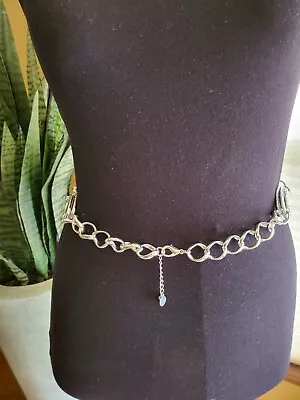 Silver Metal Thick Shiny Bold Women's Chain Link Waist/Hip Belt Size S/29In • $18.50