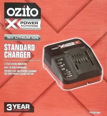 Ozito Power X Change 18V Lithium Battery Standard Charger Charge Indicator Mount • $39