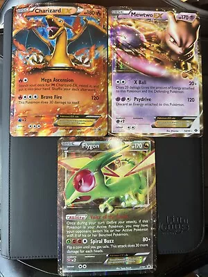 3 Pokemon TCG Jumbo Oversized Card Lot Charizard Mewtwo Flygon • $10