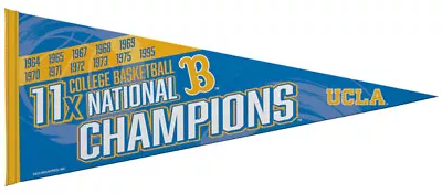 UCLA Bruins Basketball 11-TIME NCAA NATIONAL CHAMPIONS 12x30 Felt PENNANT • $14.39