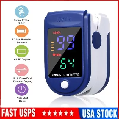 Finger Pulse Oximeter Blood Oxygen Monitor SpO2 Heart Rate Tester NEW • $4.99