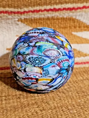 BEAUTIFUL Ca1960s 3  MATTE FINISH MILLEFIORI MURANO COLORFUL PAPERWEIGHT • $49.99