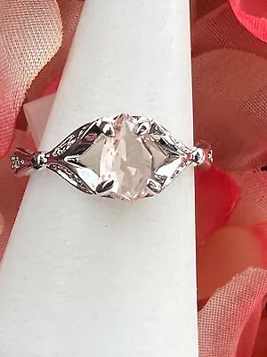 NWT/Bag Size 8 Ring Bomb Party RBP2855 LC Peach Quartz-rhodium Mermaid Tail Band • $17.89