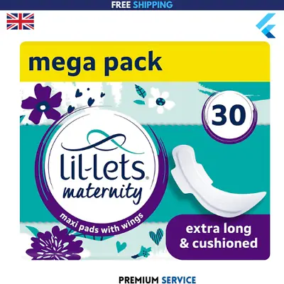UK Maternity Pads 30 X Extra Long Maxi Thick Pads With Wings 3 Packs Of 10 Pads • £7.57