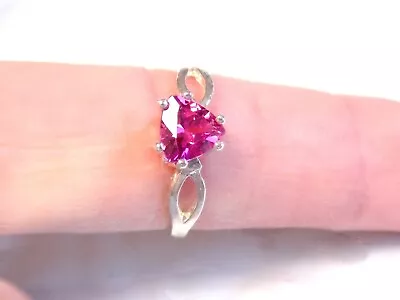 Pink Lab Sapphire Size 7 Ring 925 Sterling Silver 1.50ct Trillion USA Made • $97.72