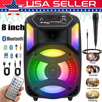 8 Inch 1000W Wireless Portable FM LED Bluetooth Speaker Heavy Bass Sound System  • $34.99