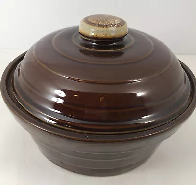 Monmouth ILL Casserole Bowl With Lid 10  Oven Proof Stoneware Vintage • $24.77