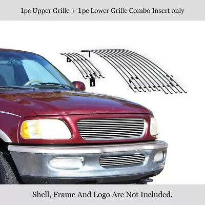 For 1997-1998 Ford Expedition/F-150 4WD Bar Chrome Stainless Billet Grille Combo • $69.99