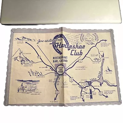 Horseshoe Club Downtown Las Vegas Nevada 1956 Placemat Atomic Test Site • $12.35