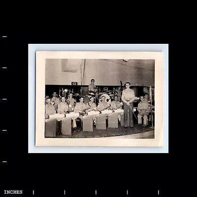 Vintage Photo MILITARY BAND ORCHESTRA SAXOPHONE DRUM • $8.50