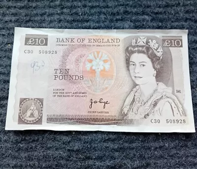 Bank Of England £10 Ten Pound Note (1975-1994) Depicting Florence Nightingale. • £12.50