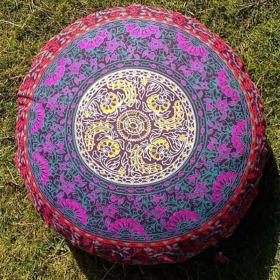 £17.99 • Buy Indian Psychedelic Round Mandala Meditation Floor Pillows Bohemian Pouf Cushion