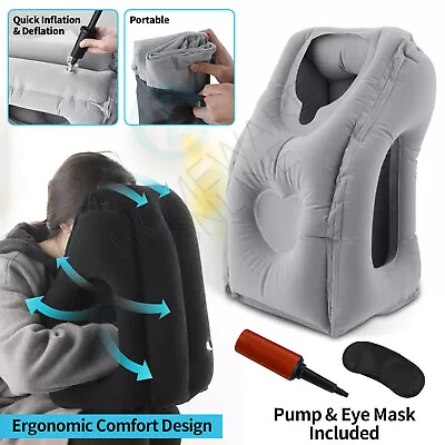$29 • Buy Inflatable Air Cushion Portable Travel Pillow Car Train Nap Neck Head Chin Rest