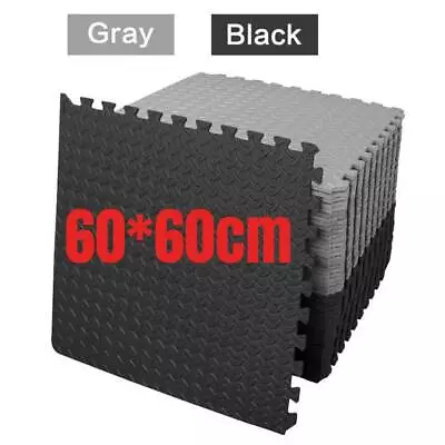 EVA INTERLOCKING FLOOR MATS SOFT FOAM GYM FLOORING MAT YOGA TILES 10MM 60x60CM • £8.32