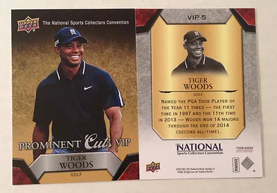 2015 Upper Deck/UD Prominent Cuts VIP Promo TIGER WOODS Golf #VIP-5 (QTY Avail) • $2.50