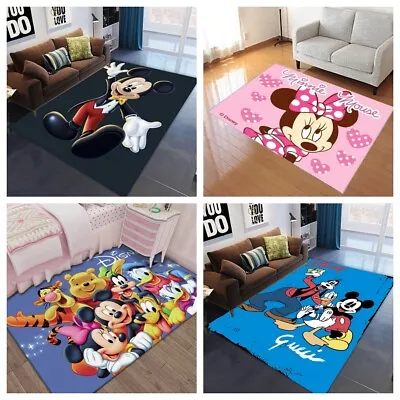 Boys Girls 3D Mickey Mouse Mat Rug Kids Carpet Rug Room Anti-Slip Doormat Mats • £30.60