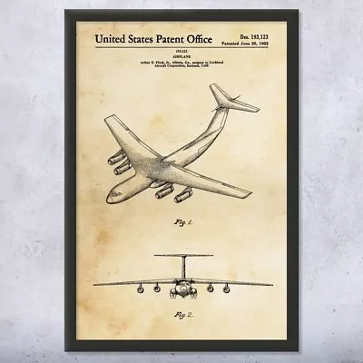 Framed C-141 Starlifter Airplane Wall Art Print Air Force Gift Pilot Gift • $159.95