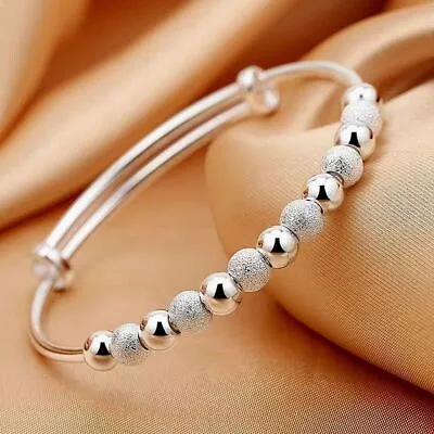 £1.68 • Buy 925 Silver Women Lady Adjust Bangle Bracelet Fashion Charm Jewelry Wedding Gift