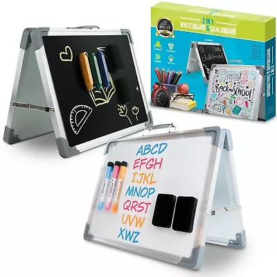 Table Top Double-Sided White Board And Chalkboard - Desktop WhiteBoard & Chal... • $51.89