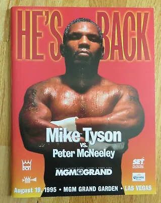 1995 HEAVYWEIGHT Program MIKE TYSON Vs PETER McNEELY MGM Grand Las Vegas • $100