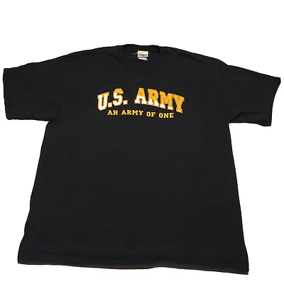 Vintage US Army T-Shirt Mens XXL USA Military “Army Of One” Armed Forces Black • $13.99