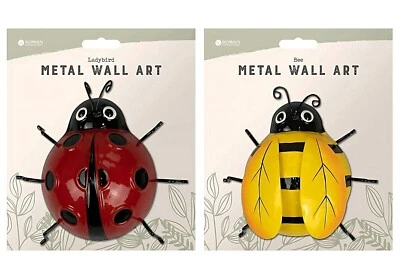 £6.92 • Buy Metal Wall Ornaments Ladybird & Bee Insects Shape Garden Outdoor Decoration Gift