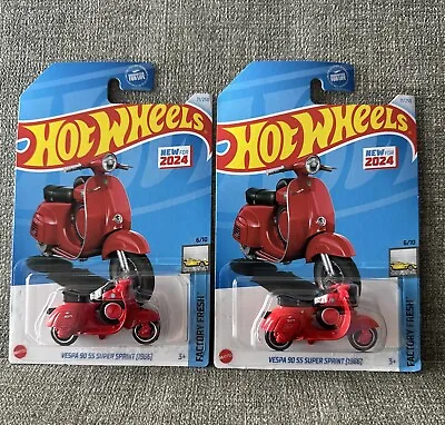 Hot Wheels 2024 D Case - Vespa 90 SS Super Sprint (1966) - Lot Of 2 NEW In Hand • $7