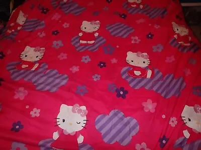 Hello Kitty Full Flat Sheet & Pillowcase Pink Sheet 2013 NO FITTED SHEET! • $12.95