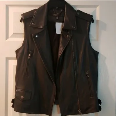 NWT Muubaa London Leather Vest Black Size 10 • $125